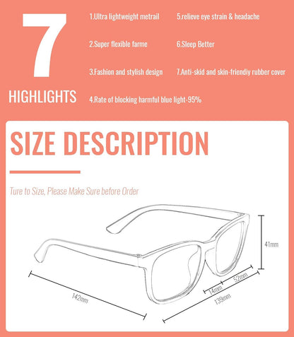 6 Pack Blue Light Blocking Glasses for Computer Gaming, Fashion Fake anti Eye Strain Eyeglasses for Women Men (A1 5 Pack Mix)